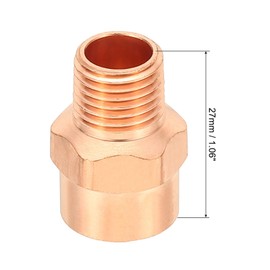 PATIKIL 1/2 x 1/4 Male Adapter Fitting with C x M Connections, 5 Pcs Copper Pipe Fittings with Sweat Solder X FNPT Connection Threaded Tubing Connectors for Residential, Commercial
