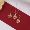 LKingel Christmas Necklace Earrings Set for Women Rhinestone Christmas Tree
