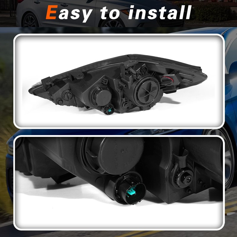 TODO Headlight Assembly Compatible with 2017 2018 Elantra | Left