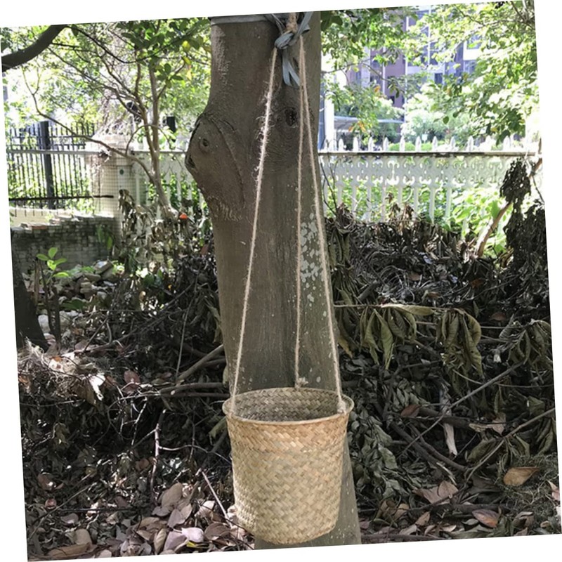 WHAMVOX Elegant Woven Storage Basket Set Plant Basket Desktop Organizer