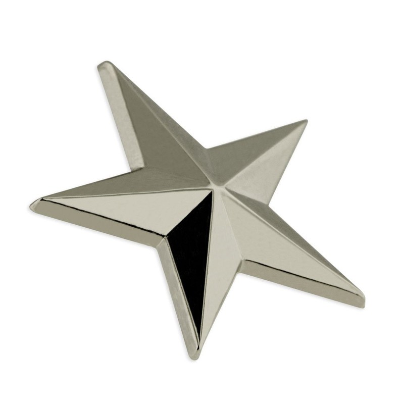 PinMart Military 3D 5 Point Silver Star Lapel Pin