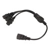 IEC 320 C14 to 3 X C13 Power Cable Universal