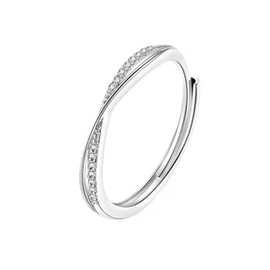 Rockyu Jewelry Brand Women’s Triple Ring Band, Titanium, Diamond, 18K Gold, Rose Gold, Silver