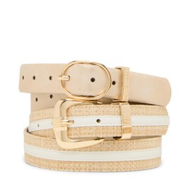 Anne Klein Women's Classic 2 for 1 Pant Belt, Gold, Medium