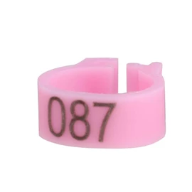 6 Colours 100 Pieces/Bag 8 mm 001-100 Numbered Plastic Bird Leg Bands Rings Hen Pigeon Leg Poultry Pigeon Bird Chick Parrot Clip Rings Band (Pink)