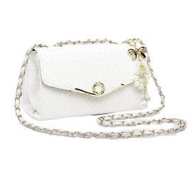 T.Y.ryanryan Women's Shoulder Bag, Cross-body Shaped, Smaller, Mini Bag, Chain, PU Leather, white
