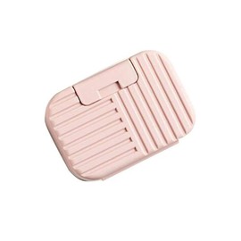 Travel Soap Box Soap Container with Lid Plastic Portable Soap Holder Leakproof for Bathroom, Shower, Gift (Pink, Striped)
