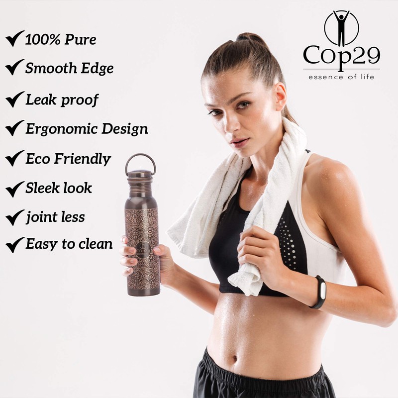 Cop29 Handcrafted Engraved Premium Design Pure Copper Tulip Antique Water