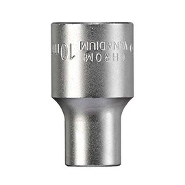 kwb 10 mm power socket spanner insert made of CV steel (drive: 1/2 inch internal square, wave profile, rounded corners, protects the edges, matt chrome)