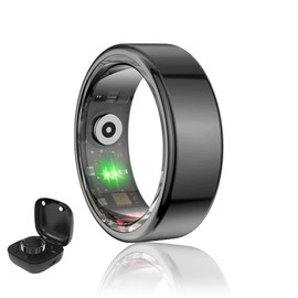 YOUKUI Smart Ring Fitness Tracker for Men and Women,Heart Rate/Blood Pressure/Blood Oxygen Monitor,Sleep Tracker,Pedometer,Waterproof Wearable Smart Rings (Black, 11#)