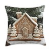 Gingerbread House Kit Classic Holiday Design Throw Pillow