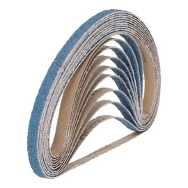 uxcell 10pcs 3/8" x 21" Sanding Belts 60 Grits Zirconia Abrasive Belt Sander Paper Sanding Papers for Metal Alloy Wood Grinding Polishing, Blue