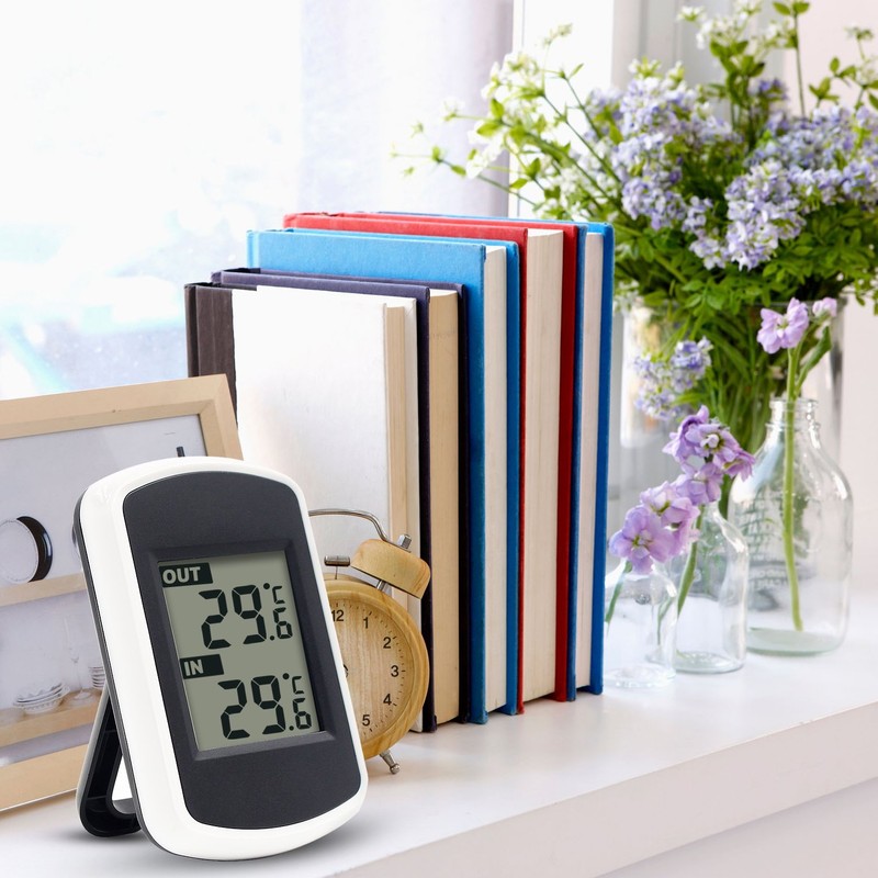 Ulable Digitales Funkthermometer für Innen- und Außentemperaturmessung, LCD, Umgebungstester