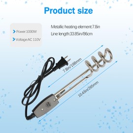 Immersion Heater, Submersible Water Heater，1500W/1000W-110V Portable Electric Immersion Water Heater fit for Camping Inflatable Pool Bathtub Water Bucket Heater (A)