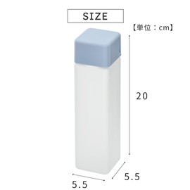 Takeda Corporation Blue Water Bottle, Square Strap Included, 2.2 x 2.2 x 7.9 inches (5.5 x 5.5 x 20 cm), Water Bottle, 16.1 fl oz (460 ml), Square BL WB460SQBL