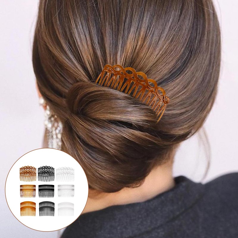 18 x Hair Combs, Black, White, Dark Brown, Achieve a