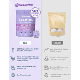 SEONNIX Shower Steamers Aromatherapy 15 Pack, Stress Relief & Self Care - Lavender Shower Bombs with Natural Essential Oil, Home Spa Shower Travel Essentials, Relaxation Birthday Gifts for Women & Men