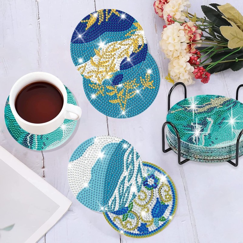profit.relaxed Diamond Art Coasters Beginners DIY Diamond Beads Blizzard Pattern