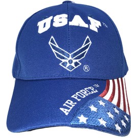 USAF United States Air Force - Gorra de béisbol azul, Bandera azul con nosotros, Talla única