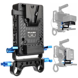 kocackoo Mini V Mount Battery Adapter Plate with D-tap, Two DC 8V/4A, Two DC 12V/4A, USB 5V/2.1A & USB 5V/3A,9V/2A,12V/2A Output Ports, Suitable for BMPCC 4K/6K/DSLR RED Camera/Camcorders.