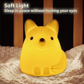 TriPro Fox Silicone Nursery Night Light,Auto Shut Down,Room Decor Desk Lamp Bedroom Decorations