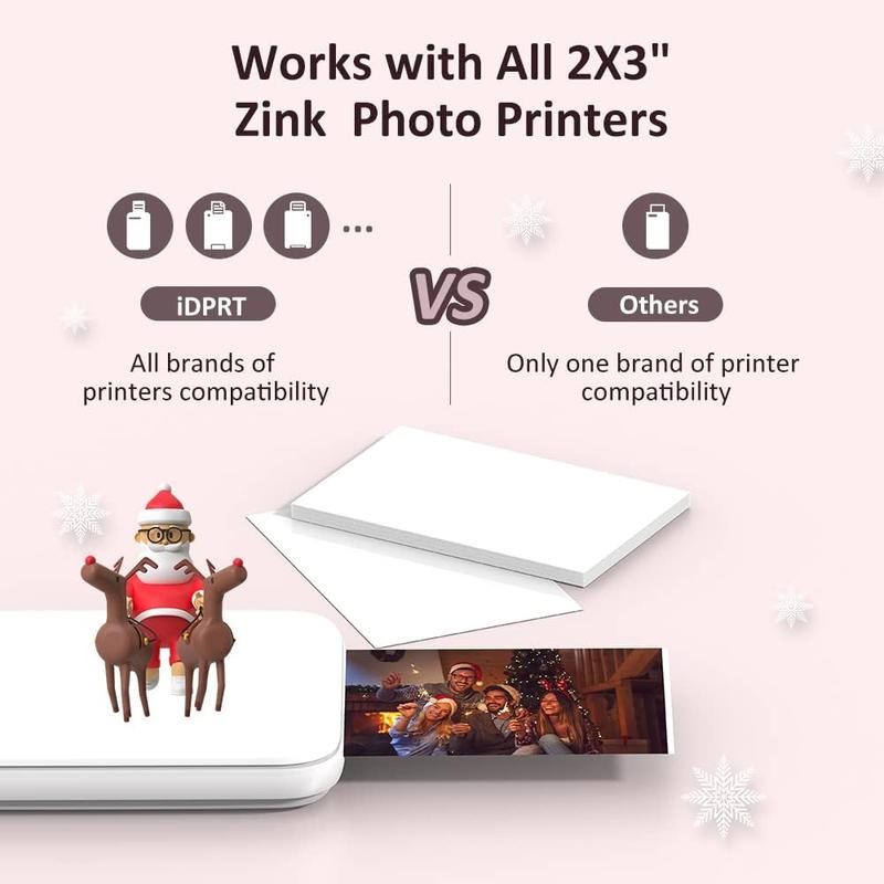 HPRT Photo Paper for Mini Printer, 2x3 Inch Sticky-Backed, Shareable