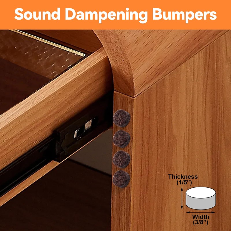 Felt Cabinet Door Bumpers - Small Felt Pads for Cabinet