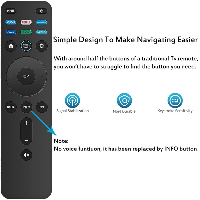 Universal Remote for VIZIO All Smart TV, XRT260 Remote Control