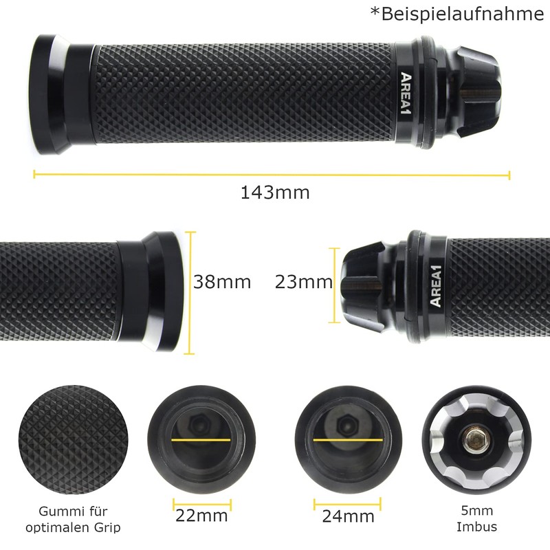 Area1 Lenkergriffe Motorrad Griffe für Brutale 1000 (RS/RR/RR/ORO Assen) 800