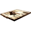 DA VINCI Large 16 inch Leatherette Backgammon Set, Brown