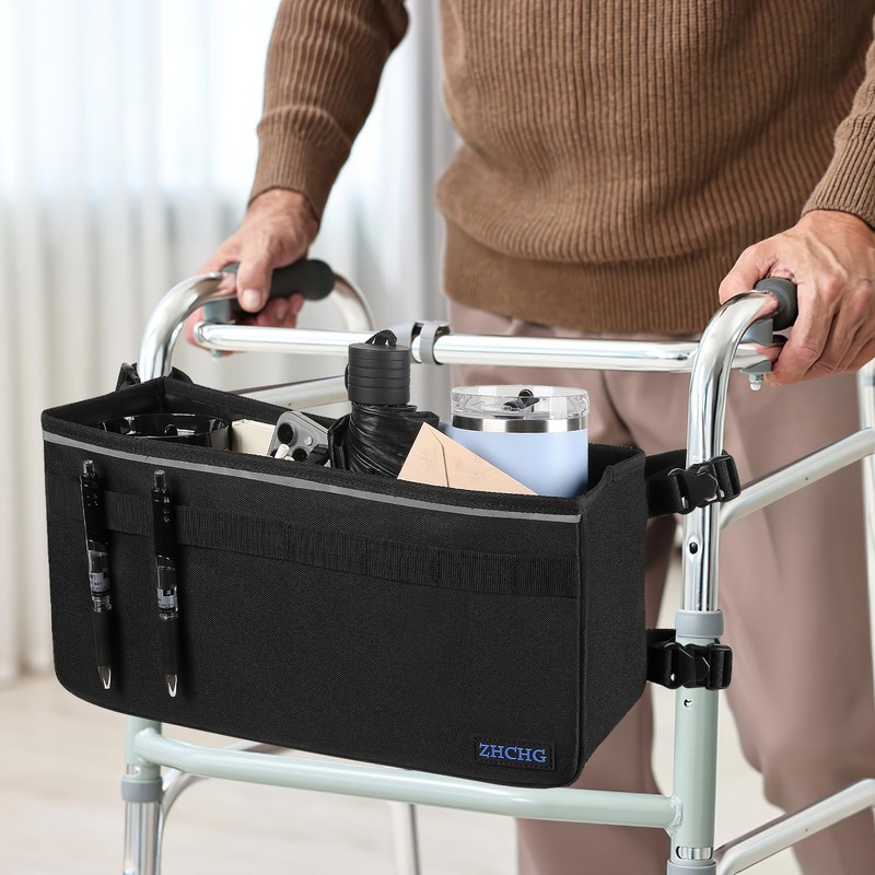 ZHCHG Walker Basket for Seniors, Walker Accessories, Folding Walker Bag