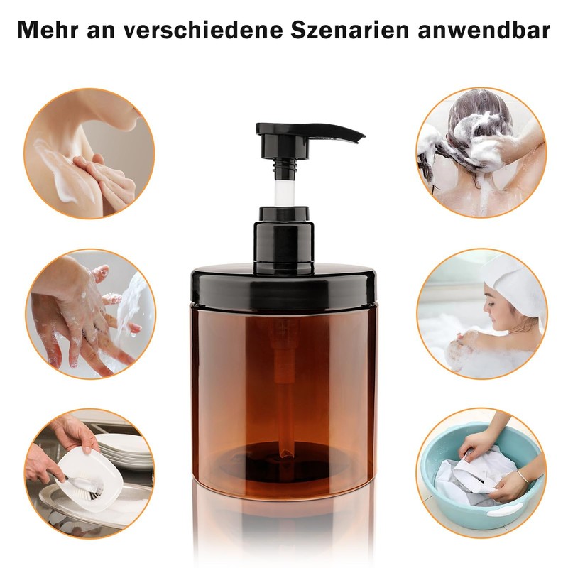 Hokretme Pump Bottle Dispenser, Refillable Plastic Pump Bottles, Wide Mouth