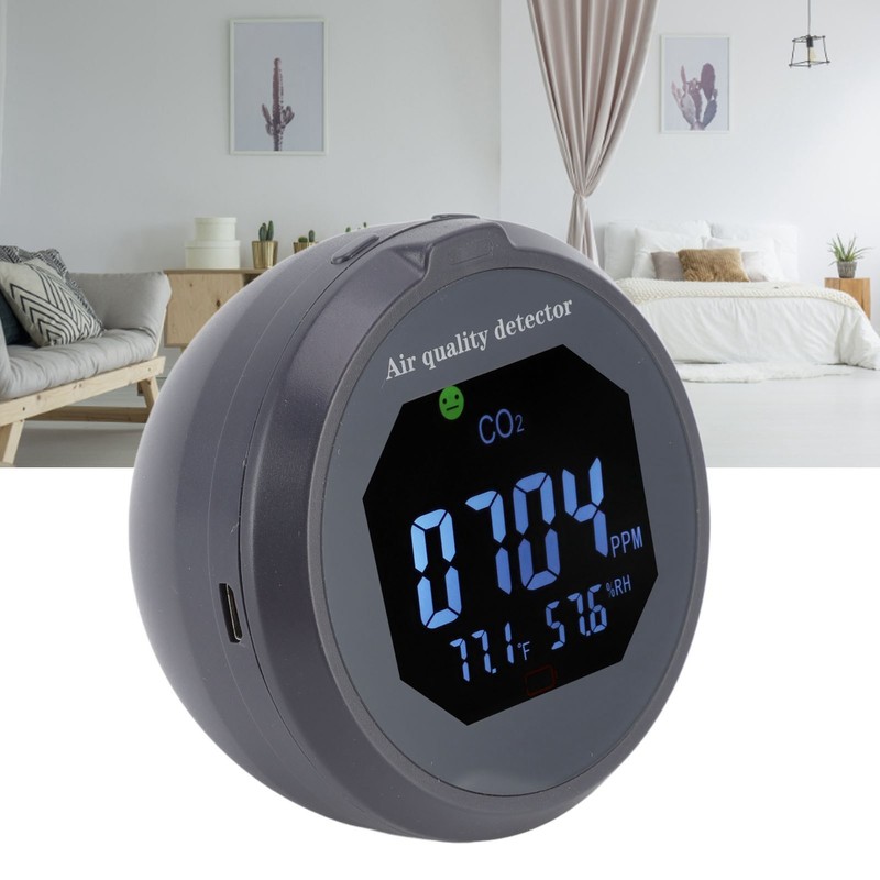 Air Quality Monitor Meter CO2 Temperature Humidity Detector Sound Light