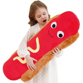 Zctghvy Hot Dog Stuffed Animal – Realistic 35-inch Plush Toy for Collecting, Cuddling, and Displaying, Great Gift for All Ages