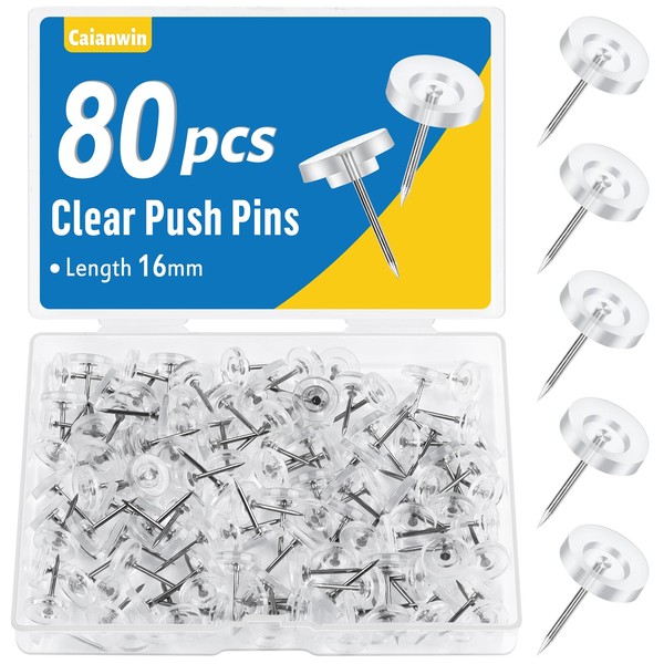 Caianwin Pack of 80 Rice Tacks with Head, Transparent Drawing