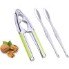 Vicsamer 3 Piece Green Nut Cracker Set With Serrated Design