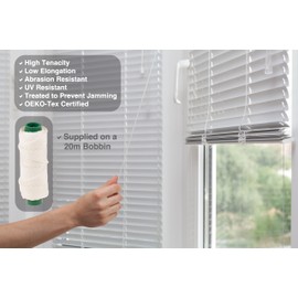 Shelver Blind Cord, White Cord, 20 Metres (1.9mm)