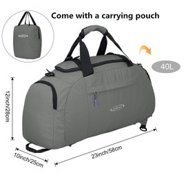 G4Free 40L 3-Way Duffle Backpack Gym Bag for Men Women Sports Duffel Bag with Shoe Compartment Travel Backpack Luggage