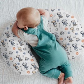 Watercolor Robots Baby Nursing Pillow Covers for Boy Girl Cute Robotic Character Nursery Feeding Pillowcase for Breastfeeding Pillows Mechanic Robots Soft Stretchy Slipcovers for Newborn Infant