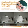 10X Magnifying Glass with Light and Stand,LED Dimmable Lighted Desk