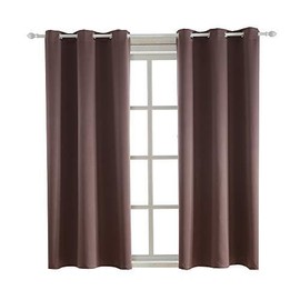 BIGUFRTEX Inherent Flame Retardant Thermal Insulated Blackout Curtain Brown Curtains Room Darkening, Brown, 42W by 84L inch, 1 Panel…