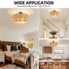 Fenluster Boho Semi Flush Mount Ceiling Light Rattan Ceiling Light