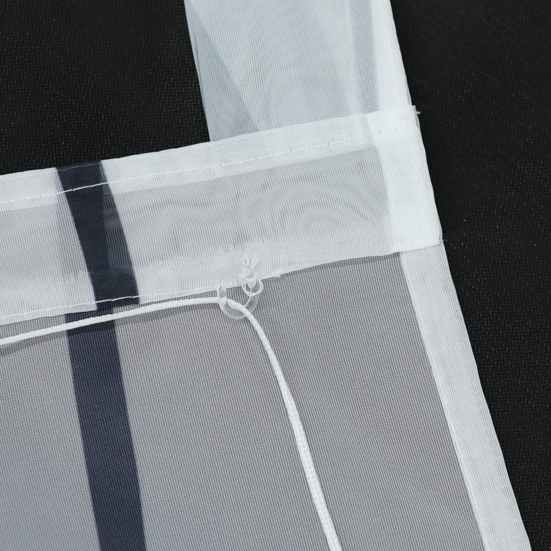Eslir Roman Blind with Tabs, Transparent Tab-Top Kitchen Curtains, Modern