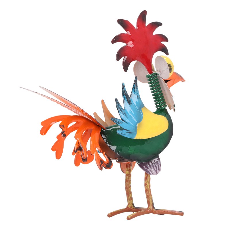 Rooster Statue Figures Ornament Metal Rooster Display Model Toy for