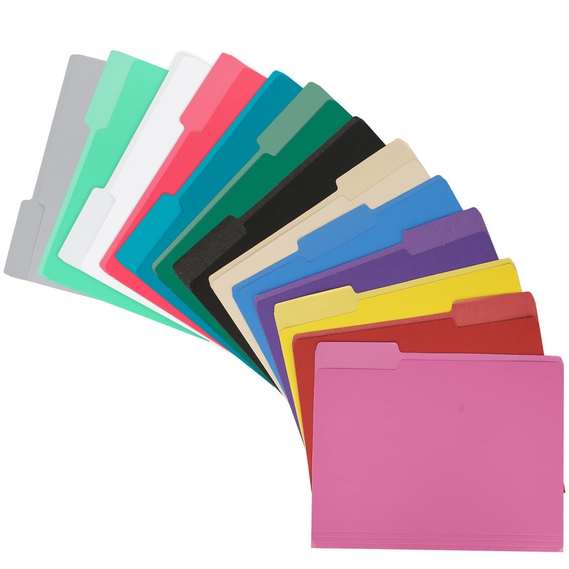 pmybupo Pink File Folders 8.5x11 Inch,1/3 Cut Tab Colored File