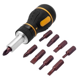 Bestgle Mini ratchet screwdriver 9 in 1 high torque bit holder ratchet screwdriver magnetic ratchet wrench angle screwdriver tip compact stubby screwdriver non-slip handle
