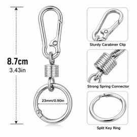 Zipper Clips Anti Theft, 8 Pcs Zinc Alloy Zipper Locks, Spring Carabiner Clasps with Key Rings for Backpack Purse Luggage Suitcase Handbag Travel Bag Accessories
