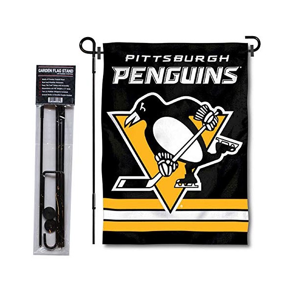 WinCraft Pittsburgh Penguins Garden Flag with Stand Holder