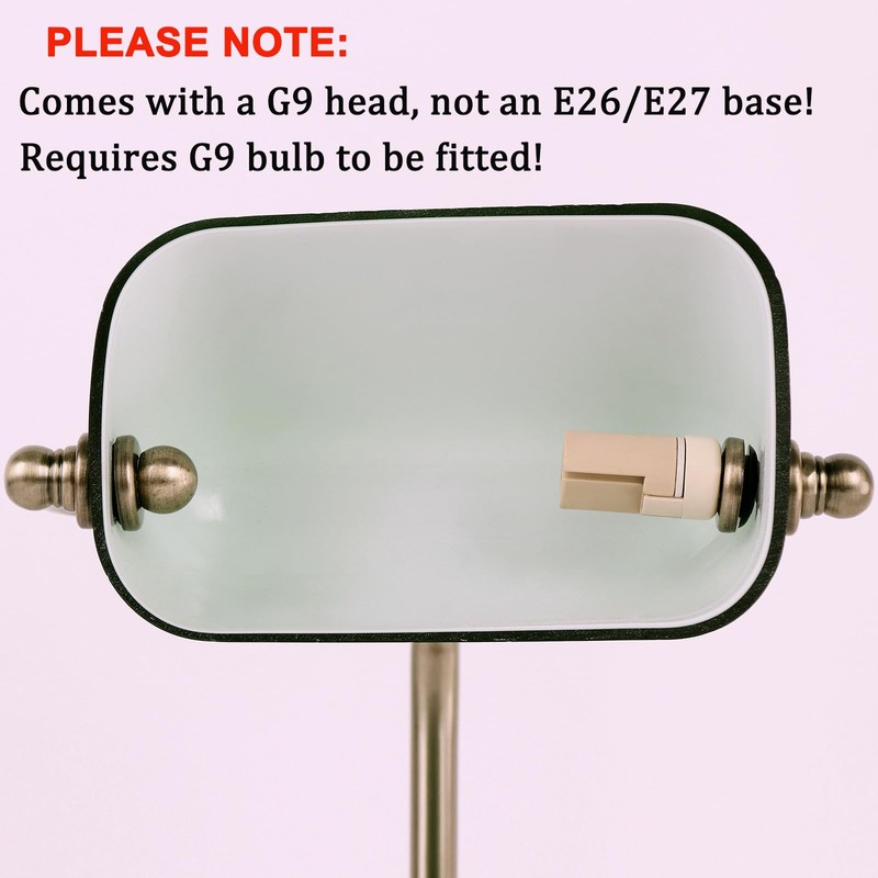 Mini Glass Bankers Lamp, Desk Lamp, Classic Retro Bronze Finish