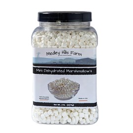 Vanilla mini dehydrated marshmallows in Reusable Container by Medley hills farm - mini marshmallows for hot chocolate - Perfect Dehydrated bits For Cereal, Cocoa, Ice Cream, hot chocolate
